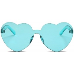 Square Women Fashion Heart-shaped Shades Sunglasses Integrated UV Candy Colored Glasses - F - C918MHND9YC $18.55