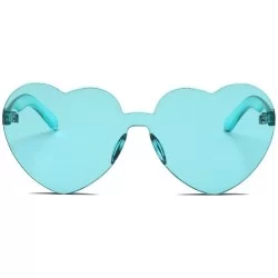 Square Women Fashion Heart-shaped Shades Sunglasses Integrated UV Candy Colored Glasses - F - C918MHND9YC $18.55