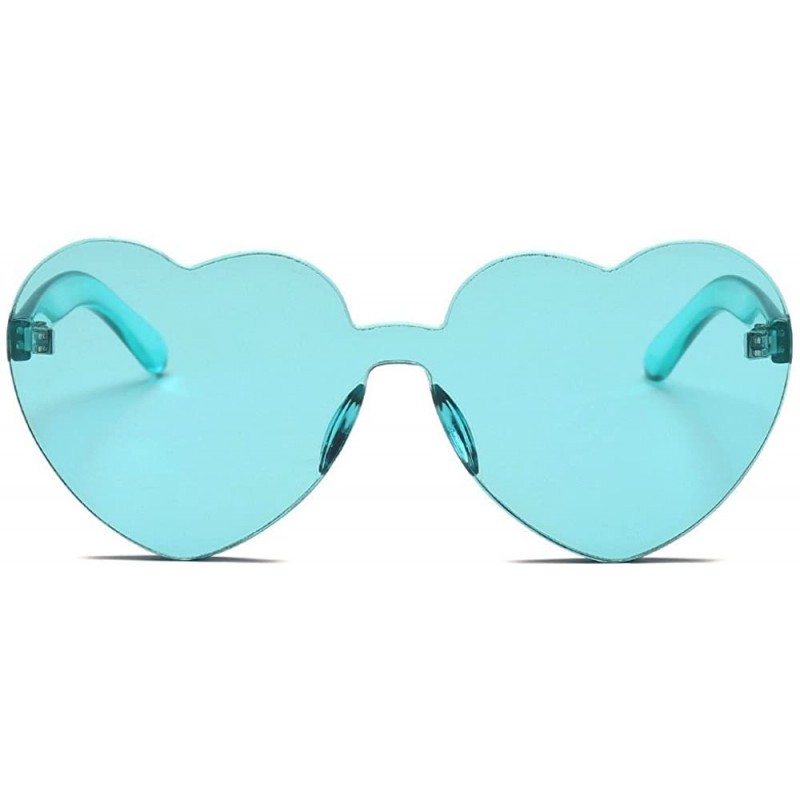 Square Women Fashion Heart-shaped Shades Sunglasses Integrated UV Candy Colored Glasses - F - C918MHND9YC $10.25