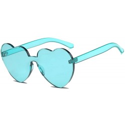 Square Women Fashion Heart-shaped Shades Sunglasses Integrated UV Candy Colored Glasses - F - C918MHND9YC $10.25