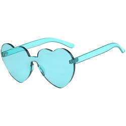 Square Women Fashion Heart-shaped Shades Sunglasses Integrated UV Candy Colored Glasses - F - C918MHND9YC $10.25