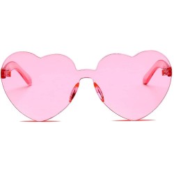 Rimless Ladies Heart-Shaped Sunglasses UV Protection Girls Candy Color Glasses Womens Travel Eyewear - B - CB18Q35GL3U $8.61