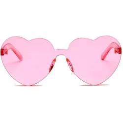 Rimless Ladies Heart-Shaped Sunglasses UV Protection Girls Candy Color Glasses Womens Travel Eyewear - B - CB18Q35GL3U $8.61