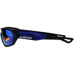 Oval Mens Xloop Sunglasses Designer Sports Fashion Shades UV 400 - Navy (Blue Mirror) - CQ18E35ZEC3 $11.98