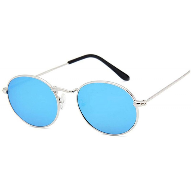 Aviator Small Frame Oval Sunglasses Women Brand Designer Ocean Lens Mirror Glasses Female Alloy Party Feminino UV400 - C2198Z...