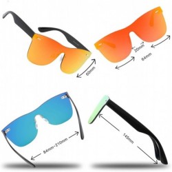 Oversized Rimless Mirrored Lens One Piece Sunglasses UV400 Protection for Women Men - Red - CW18IR7QC4U $16.05