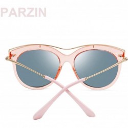 Aviator Vintage Polarized Sunglasses for Women with UV400 Protection Round Lens - Cateye Pink - CL18L7IWION $15.47