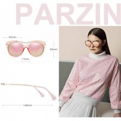 Aviator Vintage Polarized Sunglasses for Women with UV400 Protection Round Lens - Cateye Pink - CL18L7IWION $15.47