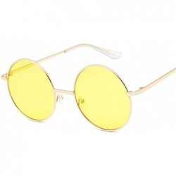 Round Retro Round Sunglasses Women Vintage Small Unisex Metal Frame Color Lenses Sun Glasses Female UV400 - CA198UMSACR $10.55