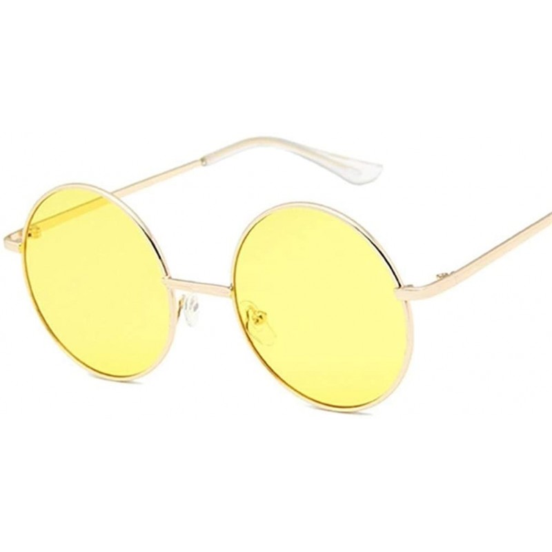 Round Retro Round Sunglasses Women Vintage Small Unisex Metal Frame Color Lenses Sun Glasses Female UV400 - CA198UMSACR $10.55