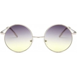 Round Retro Round Sunglasses Women Vintage Small Unisex Metal Frame Color Lenses Sun Glasses Female UV400 - CA198UMSACR $10.55