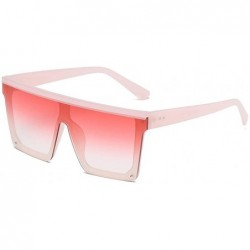Rimless Womens Mirrored Lens Flat Top Square Trapezoid Shape Oversized Sunglasses Rimless Shield Shades UV400 - F - CI18U8A86...