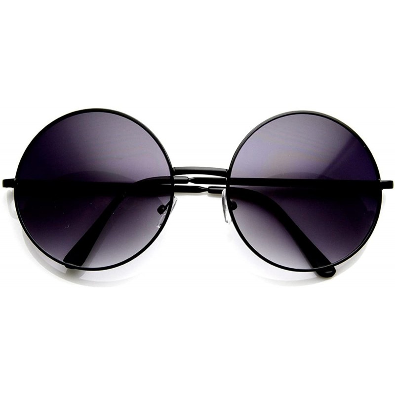 Round Super Large Oversized Metal Round Circle Sunglasses - Black Lavender - CP116AZUZL9 $12.83