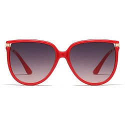 Square fashion big name unisex retro square frame brand designer ladies sunglasses - Red - CI18YH4N759 $11.05