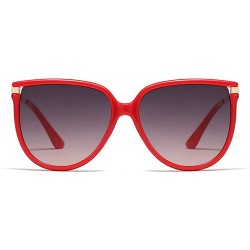 Square fashion big name unisex retro square frame brand designer ladies sunglasses - Red - CI18YH4N759 $11.05