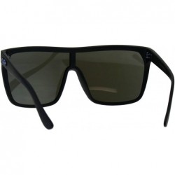 Shield Kush Marijuana Pot Flat Top Shield Mob Mirrored Mirror Lens Sunglasses - Black Blue - CU11OMSCQ8H $12.23
