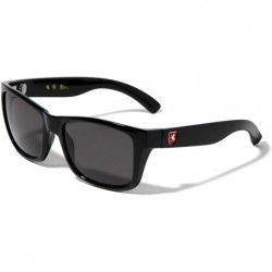 Square Super Dark Classic Square Frame Sunglasses - Black Red - CD199927C3M $24.26