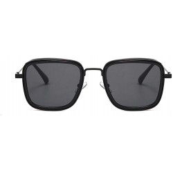 Square Polarized Sunglasses Steampunk Sunglass Protection - Black - C318Z794NTR $14.15