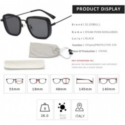 Square Polarized Sunglasses Steampunk Sunglass Protection - Black - C318Z794NTR $14.15