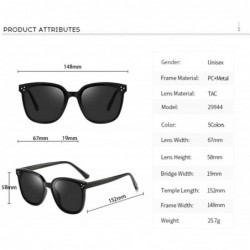 Oversized Polarized Fashion Square Sunglasses for Women Men Oversized Horned Vintage Shades Flat Lenses - CM18OYR9597 $9.11