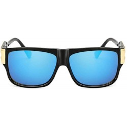 Oversized Retro Sunglasses Men Vintage Brand Designer Sun Glasses Male Celebrity C1black - C4blue - CK18Y5X84HH $9.32