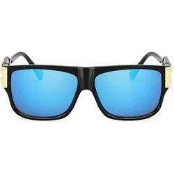 Oversized Retro Sunglasses Men Vintage Brand Designer Sun Glasses Male Celebrity C1black - C4blue - CK18Y5X84HH $17.44
