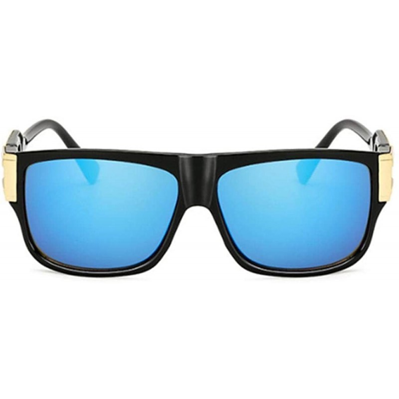 Oversized Retro Sunglasses Men Vintage Brand Designer Sun Glasses Male Celebrity C1black - C4blue - CK18Y5X84HH $9.32