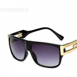 Oversized Retro Sunglasses Men Vintage Brand Designer Sun Glasses Male Celebrity C1black - C4blue - CK18Y5X84HH $9.32