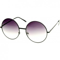 Round Super Large Oversized Metal Round Circle Sunglasses - Black Lavender - CP116AZUZL9 $12.83