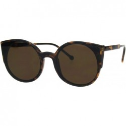 Round Womens Round Cateye Sunglasses Trendy Retro Fashion Shades UV 400 - Tortoise (Brown) - CR18I8R56WN $7.94