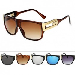 Oversized Retro Sunglasses Men Vintage Brand Designer Sun Glasses Male Celebrity C1black - C4blue - CK18Y5X84HH $9.32