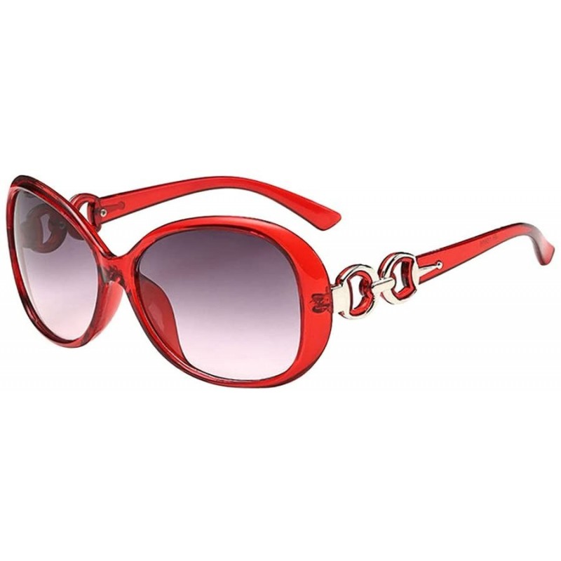 Square Hot Sale! Fashion Round Glasses-Women Men Double Ring Decoration Shades Eyewear UV Protection Sunglasses (C) - CA18QQ6...