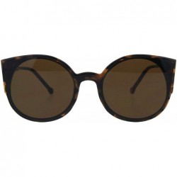 Round Womens Round Cateye Sunglasses Trendy Retro Fashion Shades UV 400 - Tortoise (Brown) - CR18I8R56WN $7.94