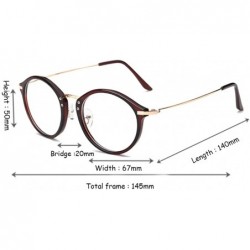 Round Round Frame Nearsighted Glasses Male Female metal frame resin lenses - Brown - CK18G3X5N3Y $32.27