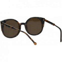 Round Womens Round Cateye Sunglasses Trendy Retro Fashion Shades UV 400 - Tortoise (Brown) - CR18I8R56WN $7.94