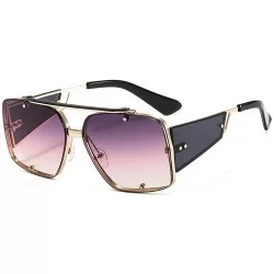 Square 2020 new trend fashion metal sunglasses men and women hot sunglasses - Purple - C91904ZTXK4 $25.07