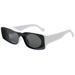 Square Fashion square Small Frame Men Glasses Brand Designer Retro Rectangular Ladies Sunglasses - Black - CB18WGDNQ7E $11.74