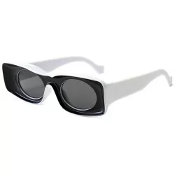 Square Fashion square Small Frame Men Glasses Brand Designer Retro Rectangular Ladies Sunglasses - Black - CB18WGDNQ7E $23.81