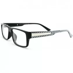 Square Unisex Retro Squared Celebrity Star Simple Clear Lens Fashion Glasses - 1822 Black/Checker - CO11T16J1QP $18.13