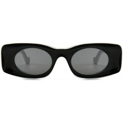 Square Fashion square Small Frame Men Glasses Brand Designer Retro Rectangular Ladies Sunglasses - Black - CB18WGDNQ7E $11.74