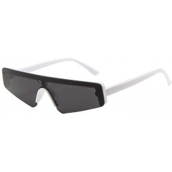 Oversized Unisex Retro Sunglasses Square Small Frame Sunglasses Fashion Sun Glasses - White - C218TL0OHXM $11.78