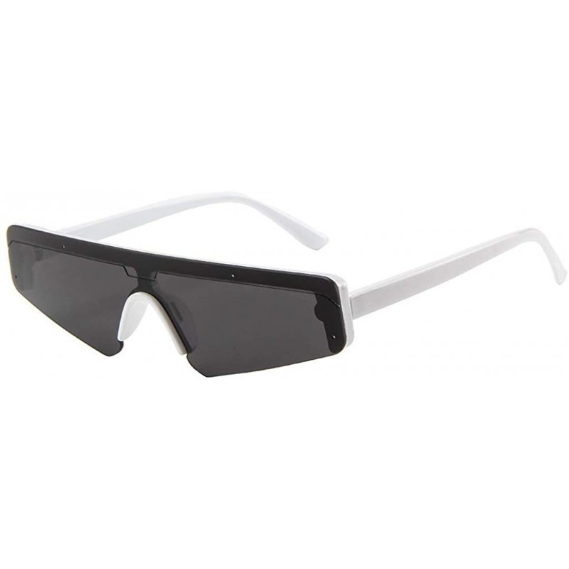 Oversized Unisex Retro Sunglasses Square Small Frame Sunglasses Fashion Sun Glasses - White - C218TL0OHXM $11.78