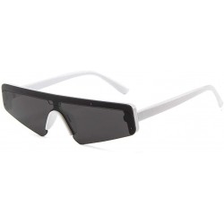 Oversized Unisex Retro Sunglasses Square Small Frame Sunglasses Fashion Sun Glasses - White - C218TL0OHXM $11.78