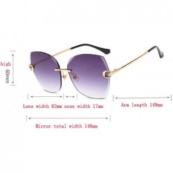 Aviator Aviator sunglasses - fashion sunglasses ladies creative multi-color frameless sunglasses - A - CD18ROSKYLR $40.66