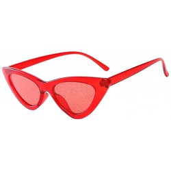 Cat Eye Women's Fashion Cat Eye Jelly Color Sunshade Sexy Vintage sunglasses - Red - CV18UMK67IX $15.59