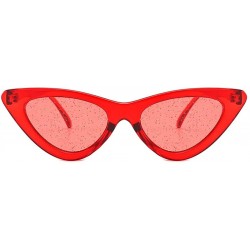 Cat Eye Women's Fashion Cat Eye Jelly Color Sunshade Sexy Vintage sunglasses - Red - CV18UMK67IX $6.65