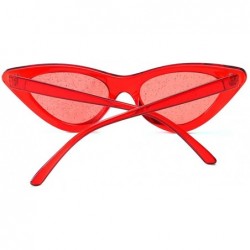 Cat Eye Women's Fashion Cat Eye Jelly Color Sunshade Sexy Vintage sunglasses - Red - CV18UMK67IX $6.65