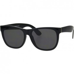 Rectangular Mens Mod Rectangular Hipster Horn Rim Plastic Sunglasses - Matte Black - C418HR7CGC2 $7.86