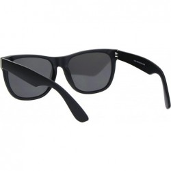 Rectangular Mens Mod Rectangular Hipster Horn Rim Plastic Sunglasses - Matte Black - C418HR7CGC2 $7.86