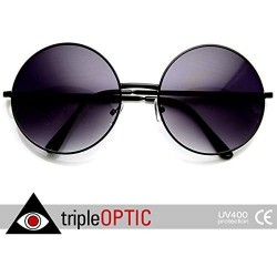 Round Super Large Oversized Metal Round Circle Sunglasses - Black Lavender - CP116AZUZL9 $12.83